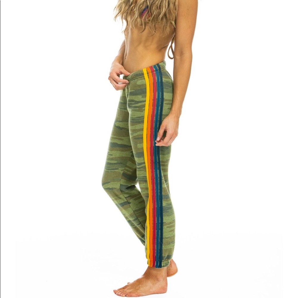 Aviator Nation WOMEN'S 5 STRIPE SWEATPANTS - CAMO